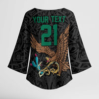 Black Mexico Aztec Custom Kimono Sleeve Blouse Special Edition Heritage - Wonder Print Shop