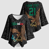 Black Mexico Aztec Custom Kimono Sleeve Blouse Special Edition Heritage - Wonder Print Shop