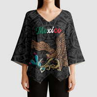 Black Mexico Aztec Custom Kimono Sleeve Blouse Special Edition Heritage - Wonder Print Shop