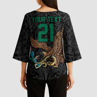 Black Mexico Aztec Custom Kimono Sleeve Blouse Special Edition Heritage - Wonder Print Shop