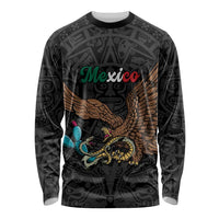 Black Mexico Aztec Custom Long Sleeve Shirt Special Edition Heritage - Wonder Print Shop