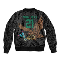 Black Mexico Aztec Custom Sleeve Zip Bomber Jacket Special Edition Heritage - Wonder Print Shop