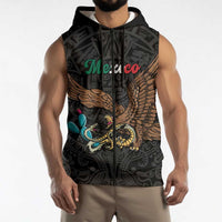 Black Mexico Aztec Custom Sleeveless Zip Hoodie Special Edition Heritage - Wonder Print Shop
