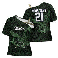 Green Mexico Aztec Custom Cross Shoulder Shirt Special Edition Heritage - Wonder Print Shop