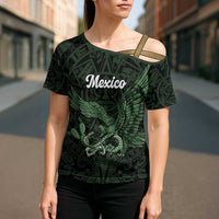 Green Mexico Aztec Custom Cross Shoulder Shirt Special Edition Heritage - Wonder Print Shop