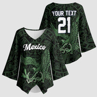 Green Mexico Aztec Custom Kimono Sleeve Blouse Special Edition Heritage - Wonder Print Shop