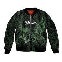 Green Mexico Aztec Custom Sleeve Zip Bomber Jacket Special Edition Heritage - Wonder Print Shop