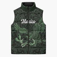 Green Mexico Aztec Custom Sleeveless Puffer Jacket Special Edition Heritage - Wonder Print Shop