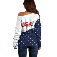United States Soccer Off Shoulder Sweater Stars and Stripes Special Edition Heritage - Wonder Print Shop