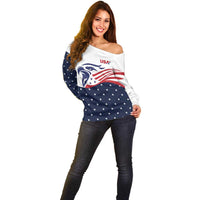 United States Soccer Off Shoulder Sweater Stars and Stripes Special Edition Heritage - Wonder Print Shop