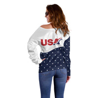 United States Soccer Off Shoulder Sweater Stars and Stripes Special Edition Heritage - Wonder Print Shop