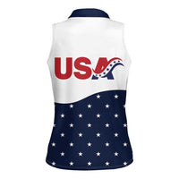 United States Soccer Women Sleeveless Polo Shirt Stars and Stripes Special Edition Heritage - Wonder Print Shop