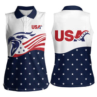 United States Soccer Women Sleeveless Polo Shirt Stars and Stripes Special Edition Heritage - Wonder Print Shop