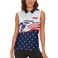 United States Soccer Women Sleeveless Polo Shirt Stars and Stripes Special Edition Heritage - Wonder Print Shop