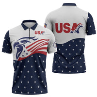 United States Soccer Zipper Polo Shirt Stars and Stripes Special Edition Heritage - Wonder Print Shop