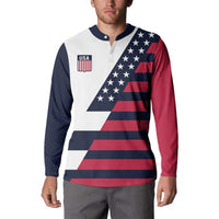 Custom World Soccer United States 2026 Button Sweatshirt Simple Stars and Stripes - Wonder Print Shop