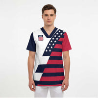 Custom World Soccer United States 2026 Scrub Top Simple Stars and Stripes - Wonder Print Shop