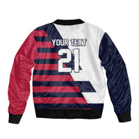 Custom World Soccer United States 2026 Sleeve Zip Bomber Jacket Simple Stars and Stripes - Wonder Print Shop