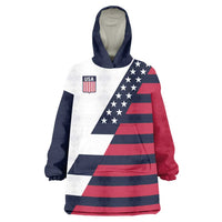 Custom World Soccer United States 2026 Wearable Blanket Hoodie Simple Stars and Stripes - Wonder Print Shop