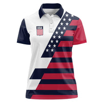 Custom World Soccer United States 2026 Women Polo Shirt Simple Stars and Stripes - Wonder Print Shop