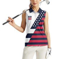 Custom World Soccer United States 2026 Women Sleeveless Polo Shirt Simple Stars and Stripes - Wonder Print Shop