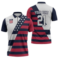 Custom World Soccer United States 2026 Zipper Polo Shirt Simple Stars and Stripes - Wonder Print Shop