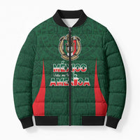 Custom Mexico Football Dream 2026 Bomber Puffer Jacket Aztec Take Me To America