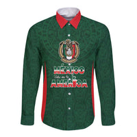 Custom Mexico Football Dream 2026 Long Sleeve Button Shirt Aztec Take Me To America
