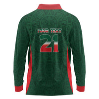 Custom Mexico Football Dream 2026 Long Sleeve Polo Shirt Aztec Take Me To America