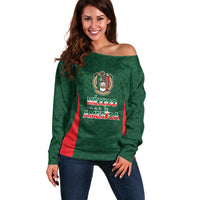 Custom Mexico Football Dream 2026 Off Shoulder Sweater Aztec Take Me To America