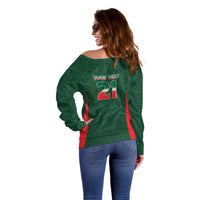 Custom Mexico Football Dream 2026 Off Shoulder Sweater Aztec Take Me To America