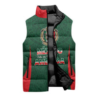 Custom Mexico Football Dream 2026 Sleeveless Puffer Jacket Aztec Take Me To America