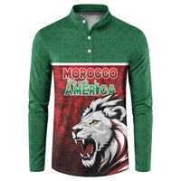 Custom Morocco Football Dream 2026 Button Sweatshirt Atlas Lions Journey To America