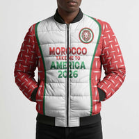 Custom Morocco Football Dream 2026 Bomber Puffer Jacket Take Me To America