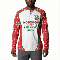 Custom Morocco Football Dream 2026 Button Sweatshirt Take Me To America