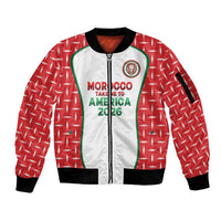 Custom Morocco Football Dream 2026 Sleeve Zip Bomber Jacket Take Me To America