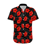 Polynesian Pride Hawaii Style With Hibiscus Hawaiian Shirt Black - Wonder Print Shop