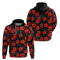 Polynesian Pride Hawaii Style With Hibiscus Hoodie Black - Wonder Print Shop