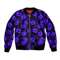 Polynesian Pride Hawaii Style With Hibiscus Bomber Jacket Blue LT9 - Wonder Print Shop