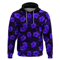 Polynesian Pride Hawaii Style With Hibiscus Hoodie Blue - Wonder Print Shop