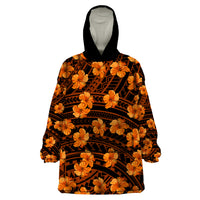 Polynesian Pride Hawaii Style With Hibiscus Wearable Blanket Hoodie Gold - Wonder Print Shop