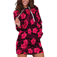 Polynesian Pride Hawaii Style With Hibiscus Hoodie Dress Pink - Wonder Print Shop