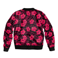 Polynesian Pride Hawaii Style With Hibiscus Sleeve Zip Bomber Jacket Pink - Wonder Print Shop