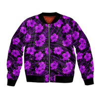 Polynesian Pride Hawaii Style With Hibiscus Bomber Jacket Purple LT9 - Wonder Print Shop
