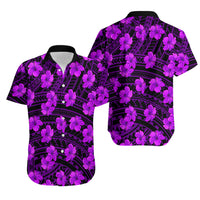 Polynesian Pride Hawaii Style With Hibiscus Hawaiian Shirt Purple - Wonder Print Shop
