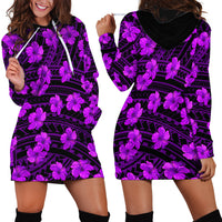 Polynesian Pride Hawaii Style With Hibiscus Hoodie Dress Purple - Wonder Print Shop
