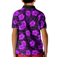 Polynesian Pride Hawaii Style With Hibiscus Polo Shirt for Kid Purple - Wonder Print Shop