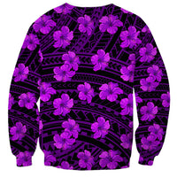 Polynesian Pride Hawaii Style With Hibiscus Sweatshirt Purple - Wonder Print Shop