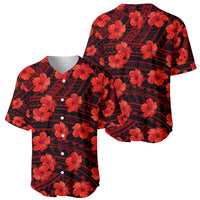 Polynesian Pride Hawaii Style With Hibiscus Baseball Jersey Red LT9 - Wonder Print Shop