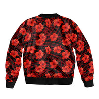 Polynesian Pride Hawaii Style With Hibiscus Bomber Jacket Red LT9 - Wonder Print Shop